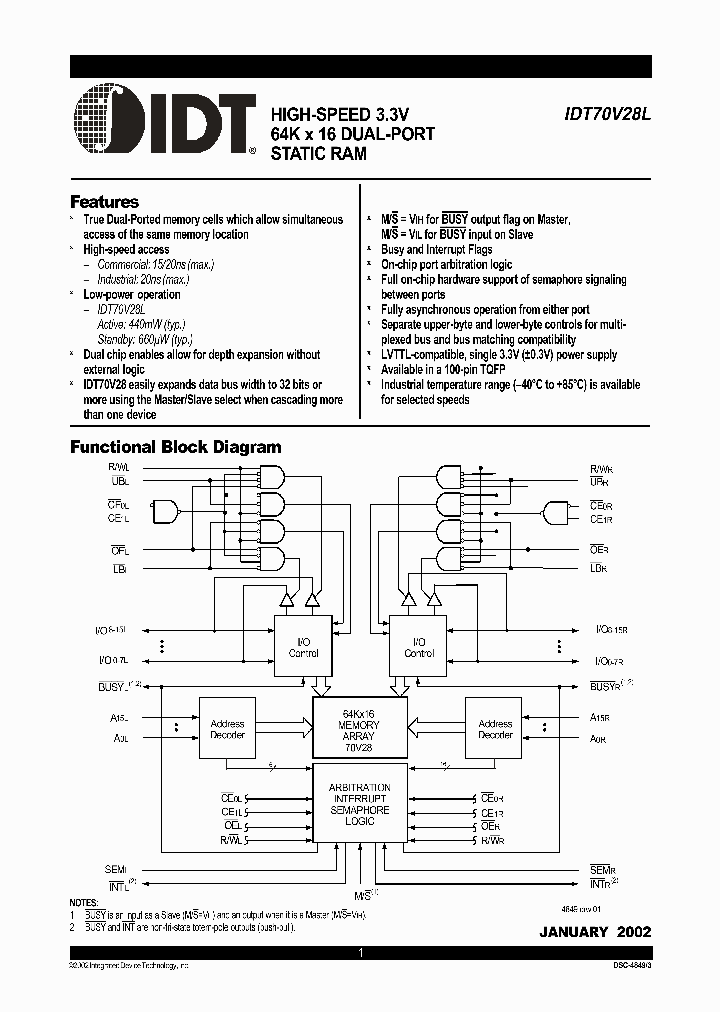 IDT70V28L_260116.PDF Datasheet