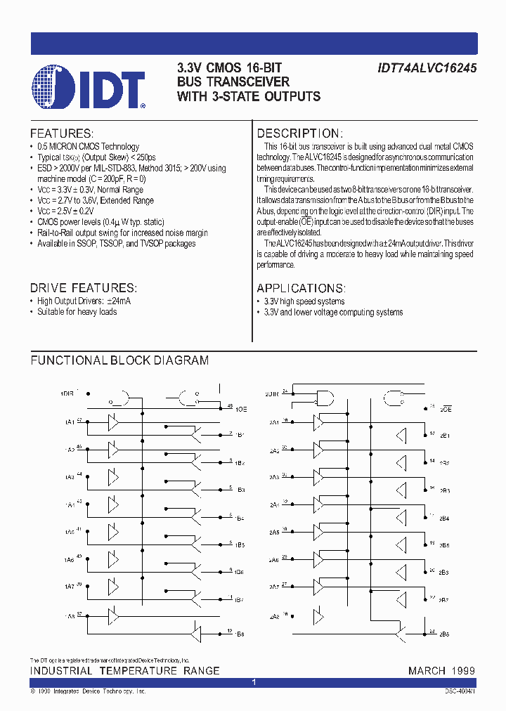 IDT74ALVC16245_277992.PDF Datasheet
