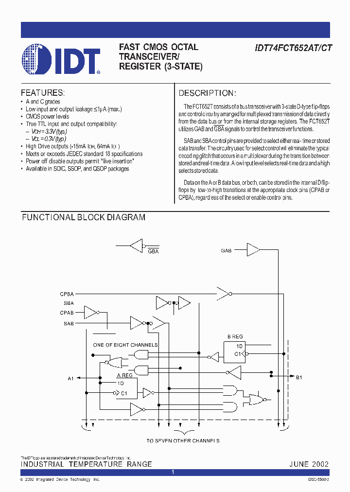 IDT74FCT652CT_284156.PDF Datasheet