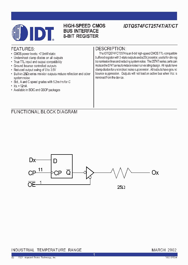 IDTQS74FCT2574CT_233395.PDF Datasheet