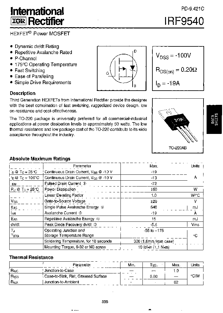 IRF9540_278722.PDF Datasheet