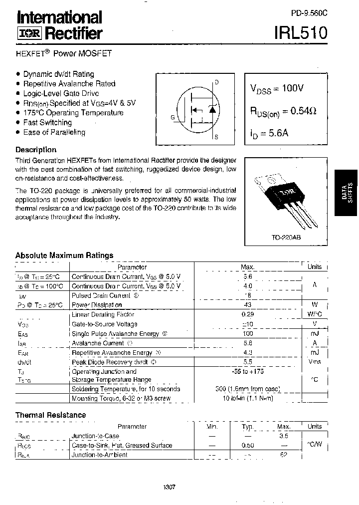 IRL510_243198.PDF Datasheet