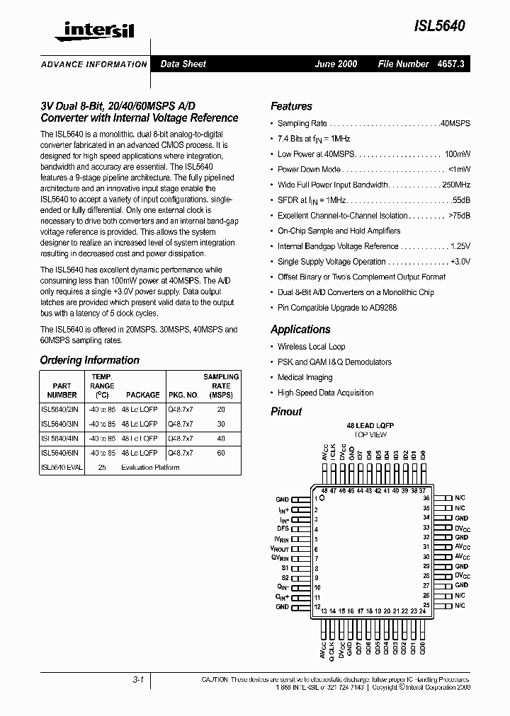 ISL5640_263527.PDF Datasheet