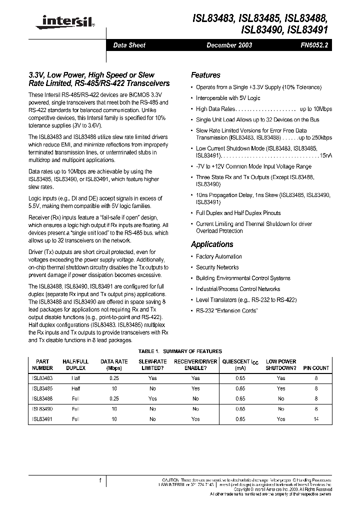 ISL83485_240801.PDF Datasheet