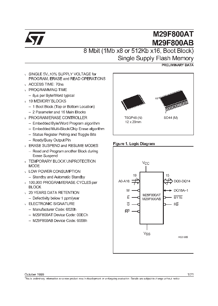 M29F800AB_295136.PDF Datasheet