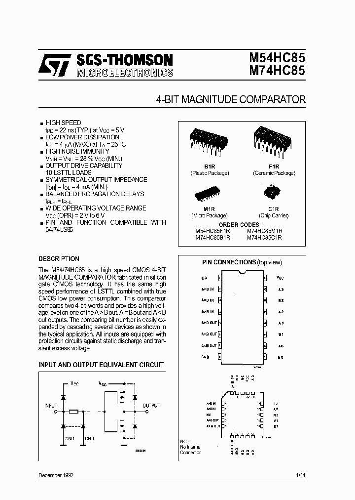 M74HC85_145657.PDF Datasheet