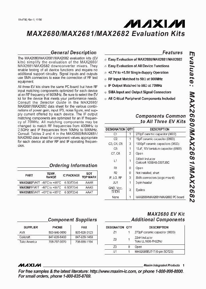 MAX2682EVKIT_290497.PDF Datasheet