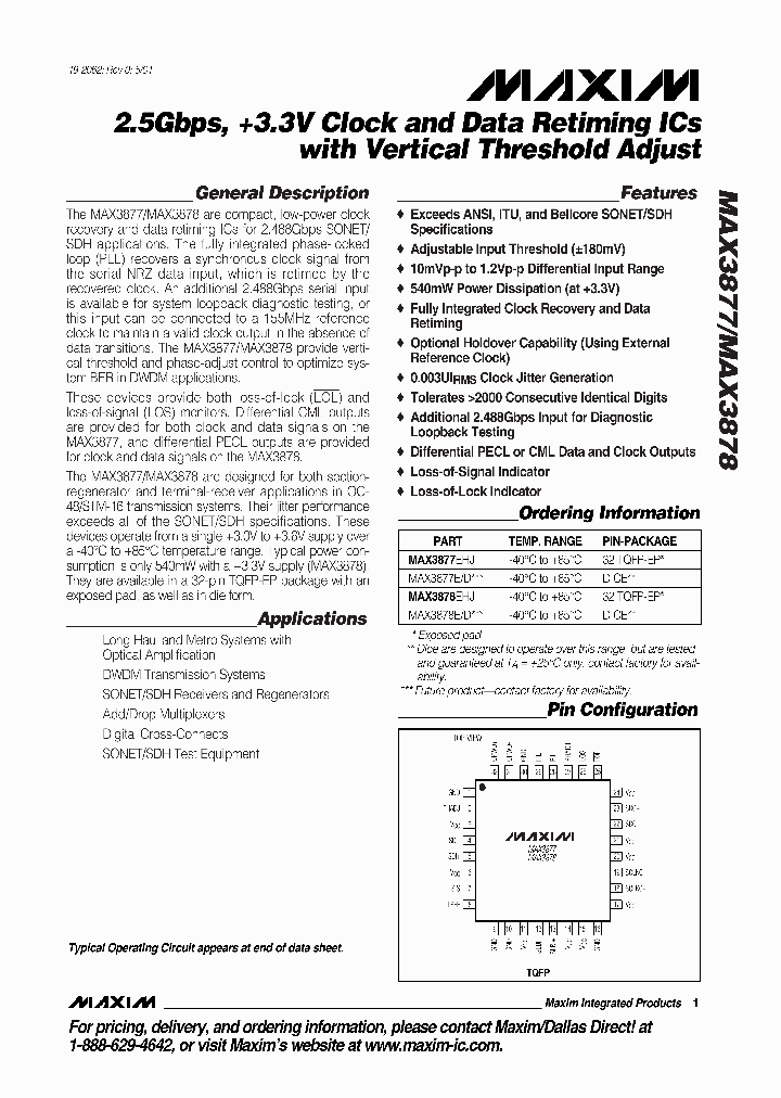 MAX3877_194994.PDF Datasheet