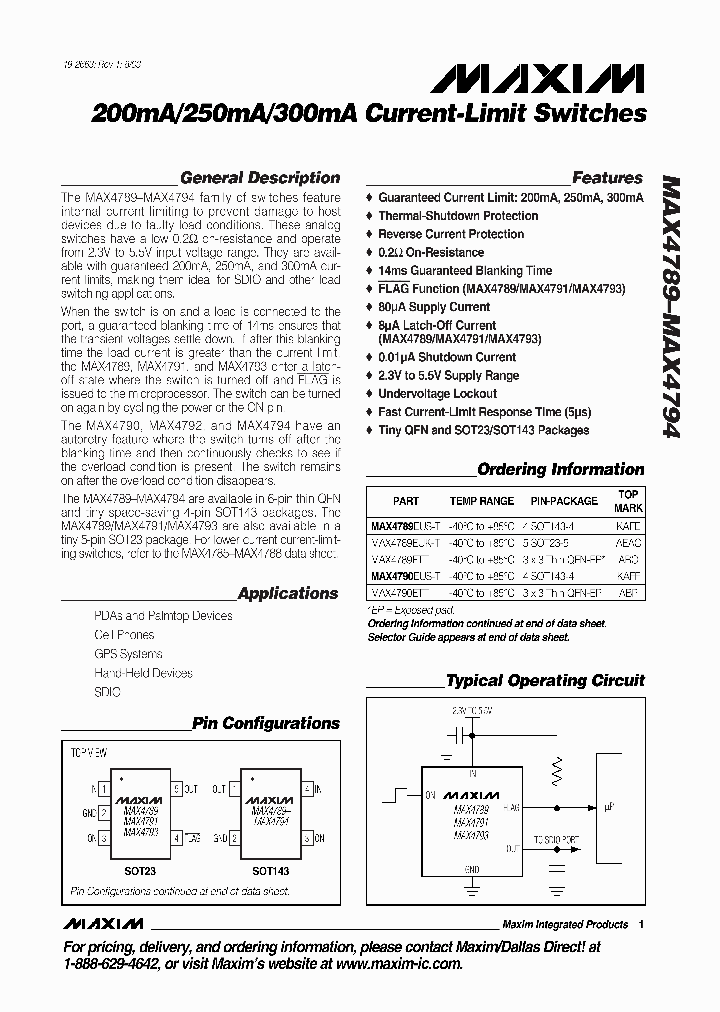 MAX4794ETT_268646.PDF Datasheet