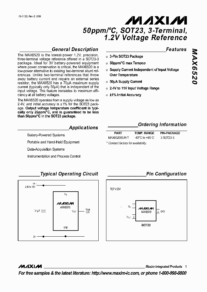 MAX6520_261680.PDF Datasheet