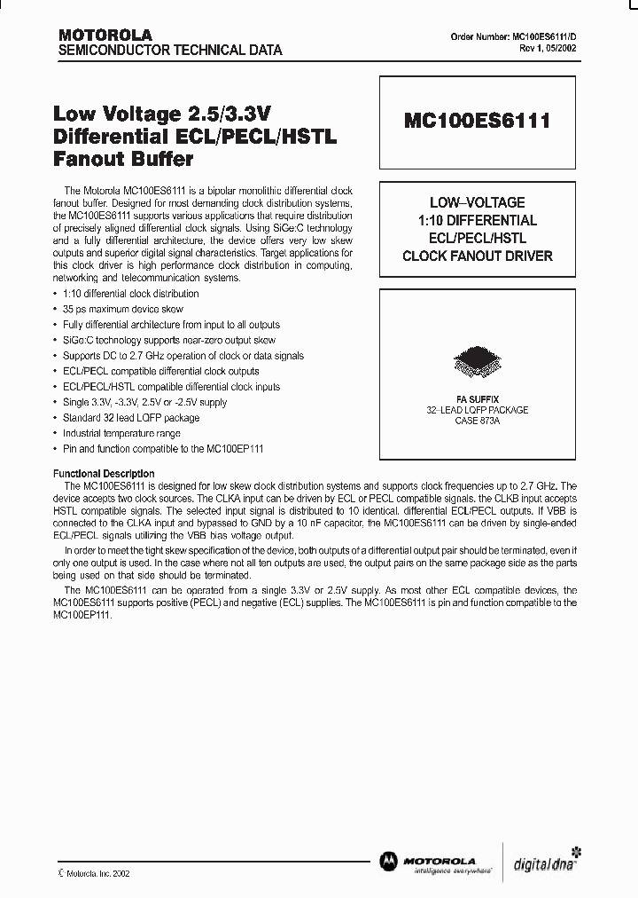 MC100ES6111_281126.PDF Datasheet