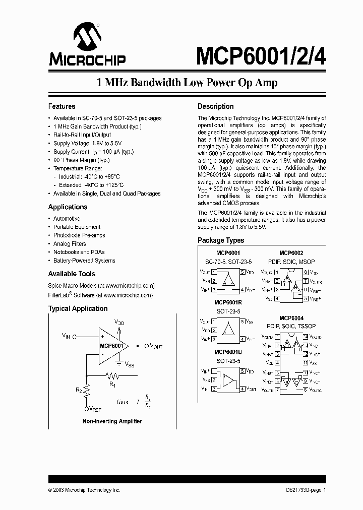MCP6002_197760.PDF Datasheet