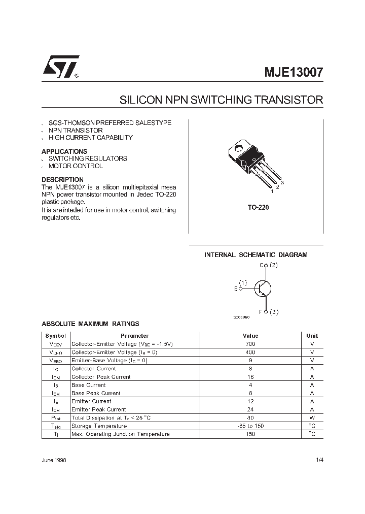 MJE13007_267081.PDF Datasheet