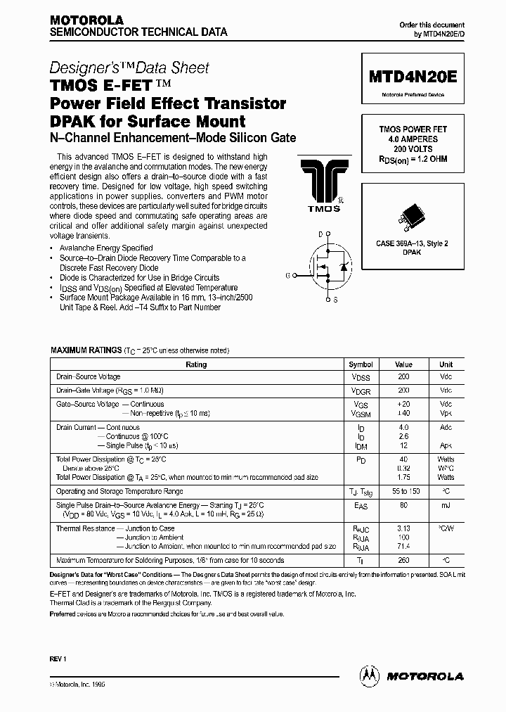 MTD4N20E_164004.PDF Datasheet