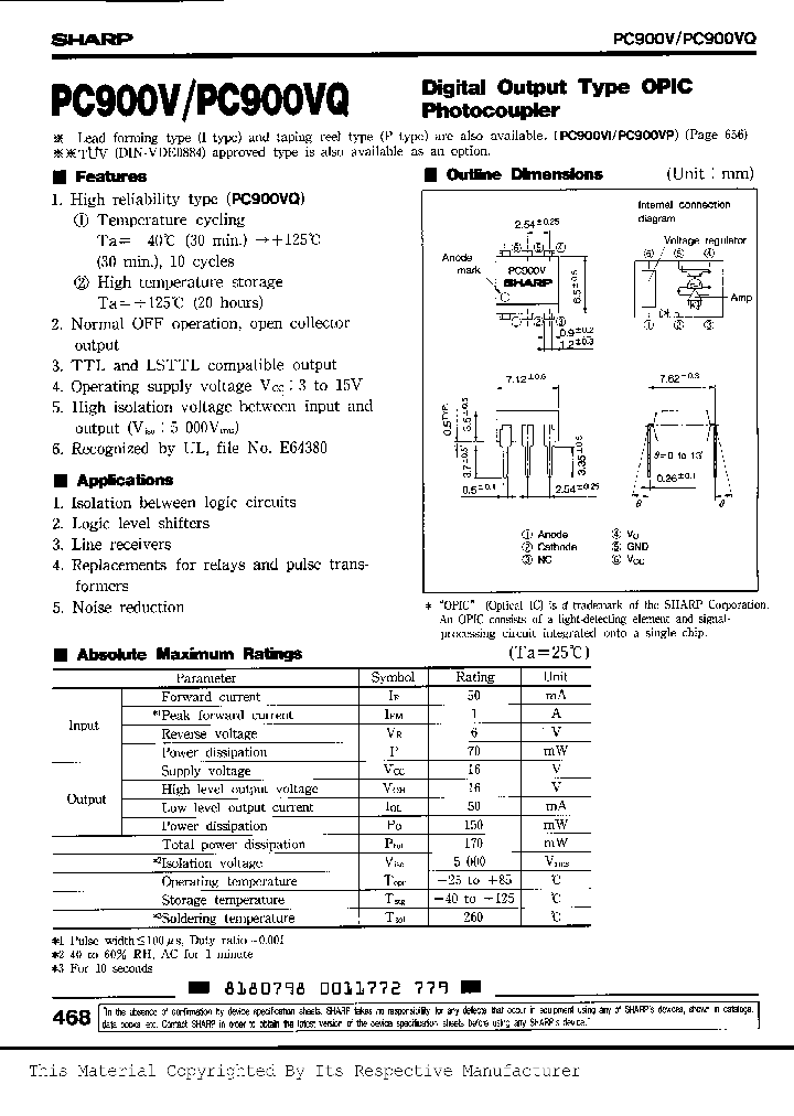 PC900VIQ_211561.PDF Datasheet