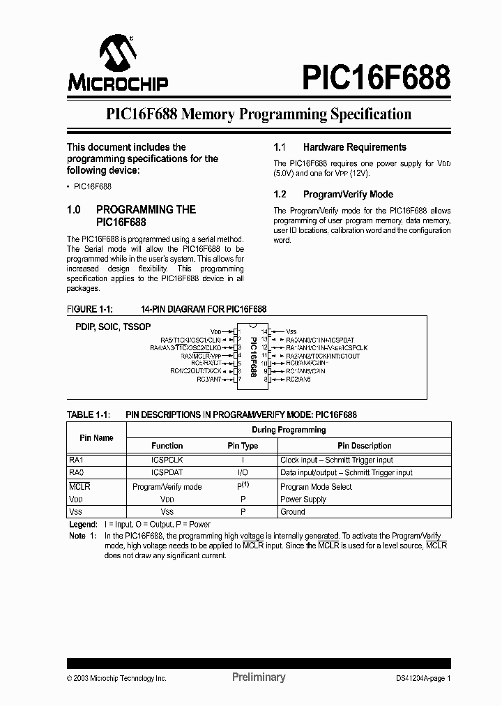 PIC16F688_215082.PDF Datasheet