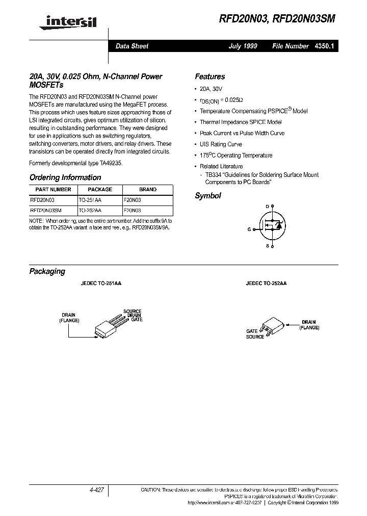 RFD20N03_300378.PDF Datasheet