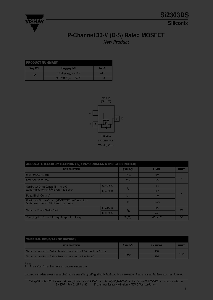 SI2303DS_280768.PDF Datasheet