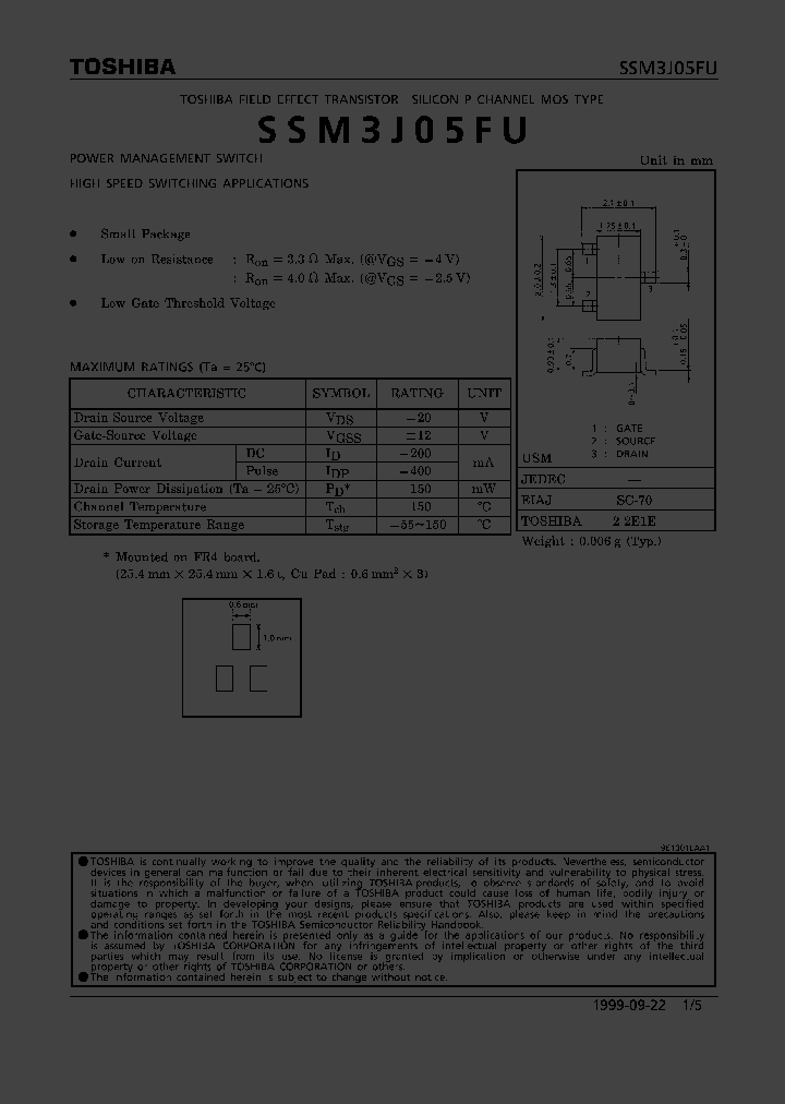 SSM3J05FU_235887.PDF Datasheet