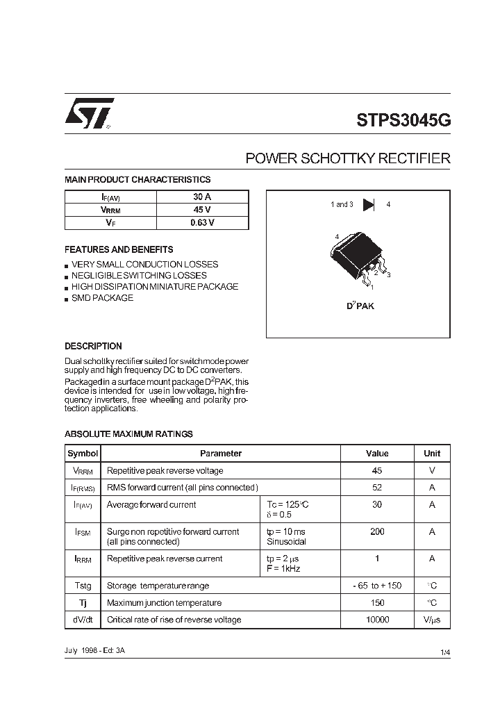 STPS3045G_276873.PDF Datasheet