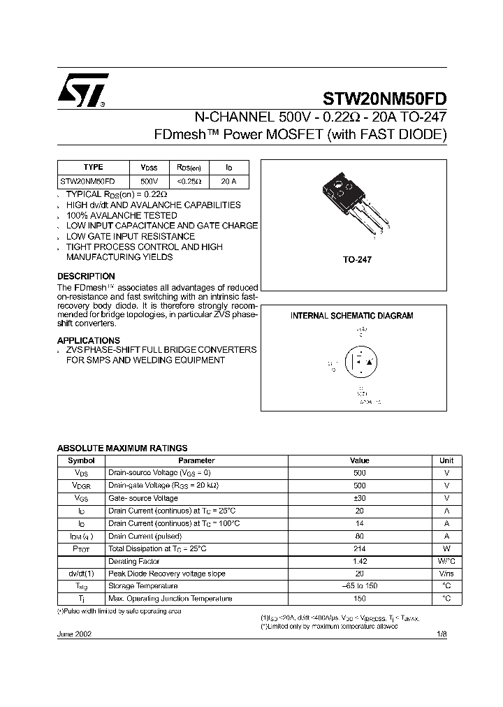 STW20NM50FD_214266.PDF Datasheet