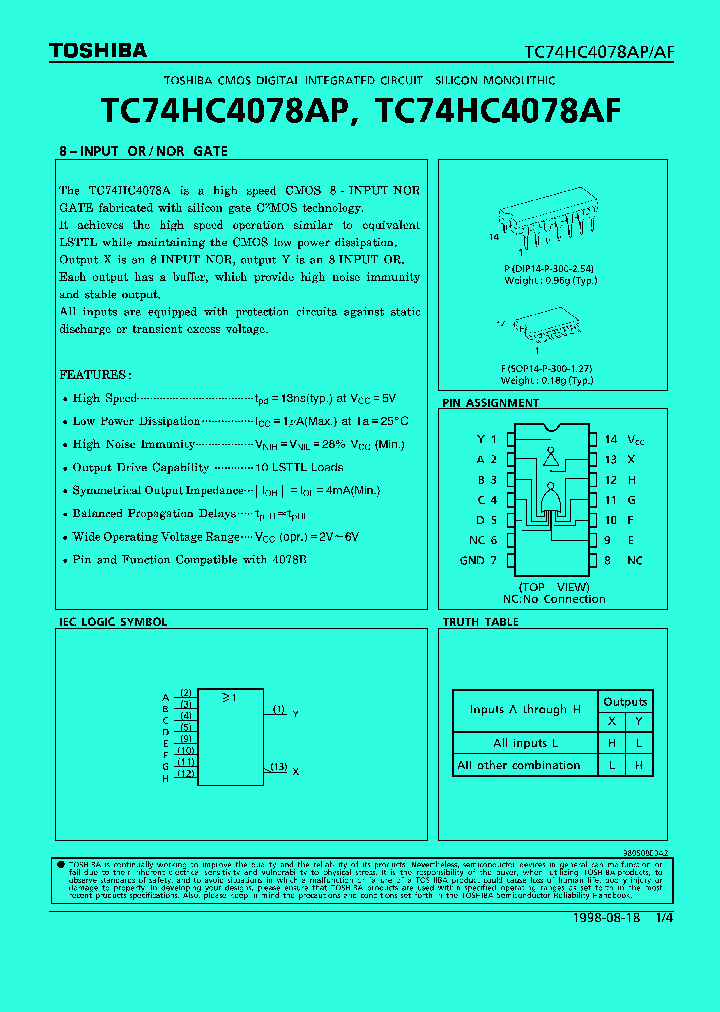 TC74HC4078AF_100259.PDF Datasheet