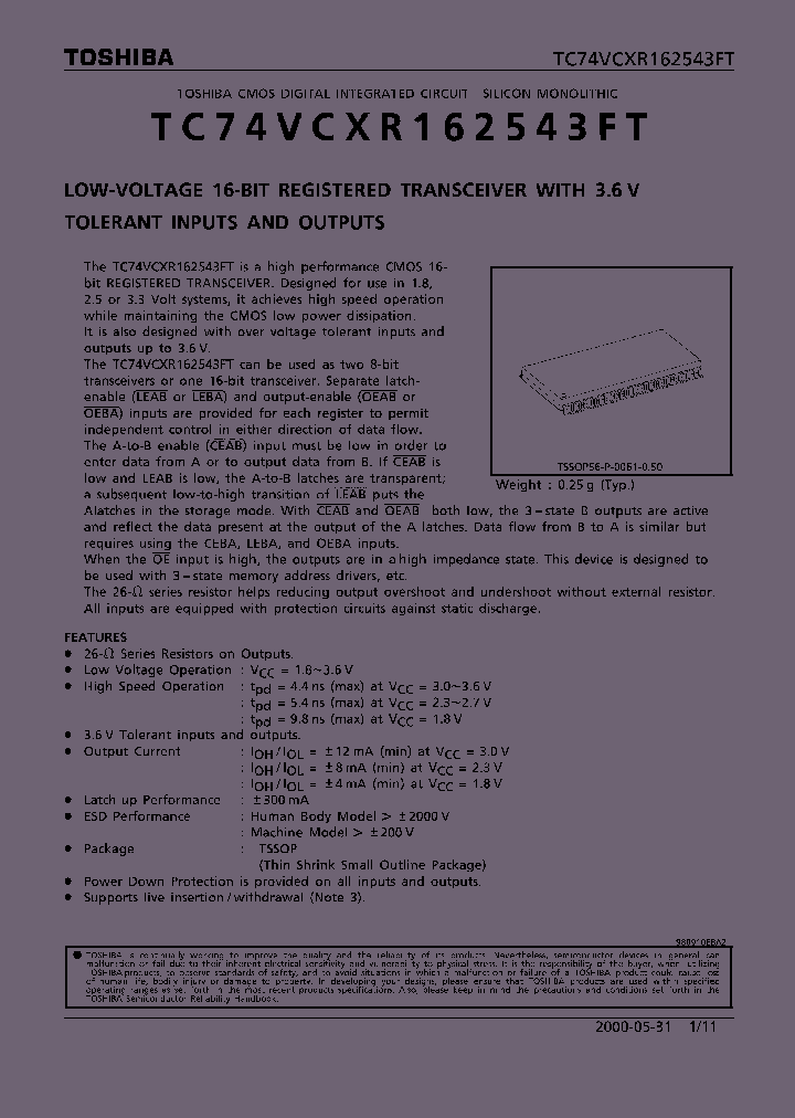 TC74VCXR162543FT_291191.PDF Datasheet