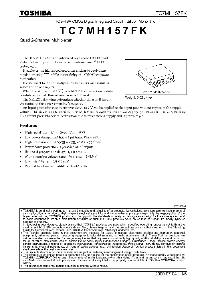 TC7MH157FK_260711.PDF Datasheet