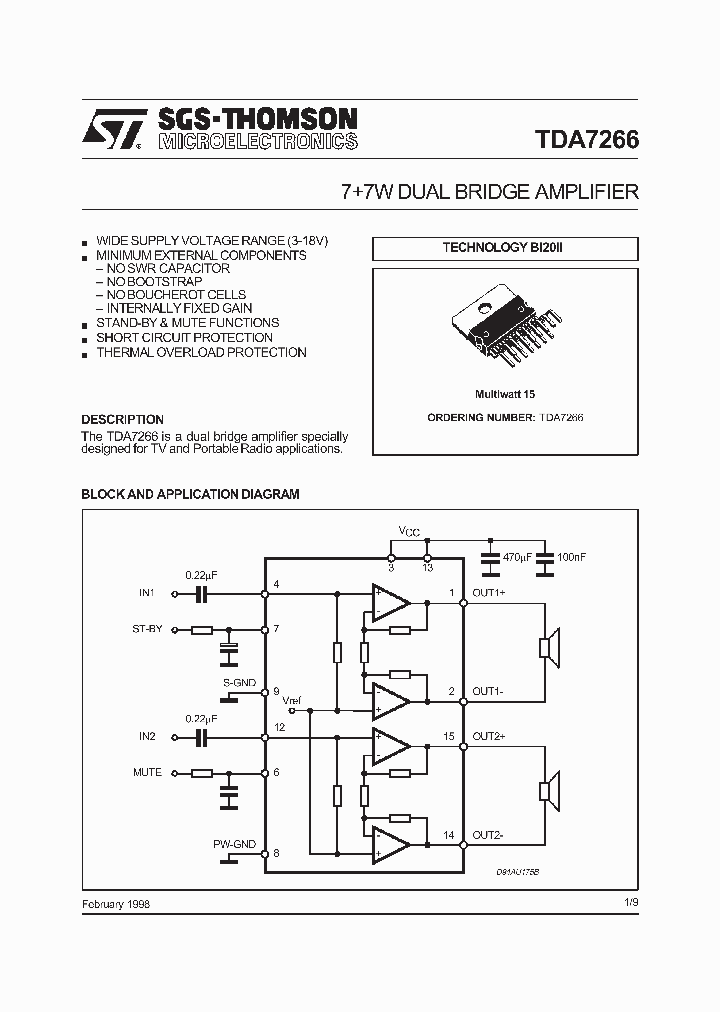 TDA7266_208978.PDF Datasheet