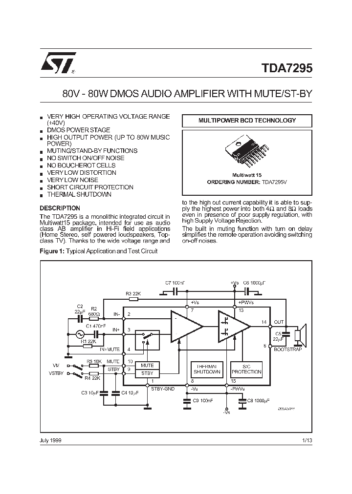TDA7295_271587.PDF Datasheet