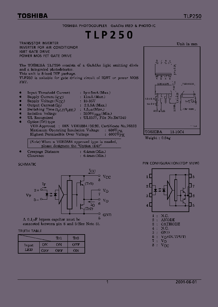 TLP250D4_264429.PDF Datasheet