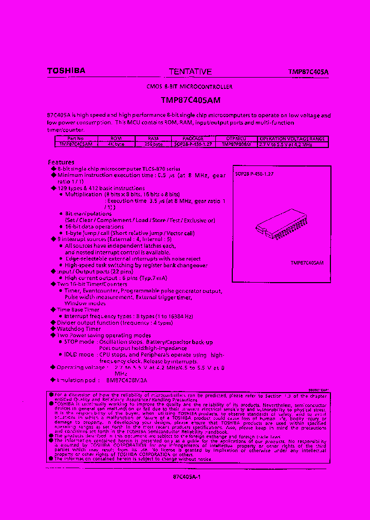 TMP87C405A_206296.PDF Datasheet