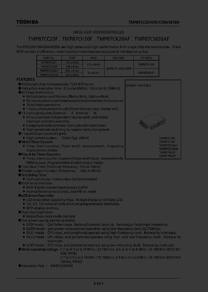 TMP87CK20AF_223172.PDF Datasheet