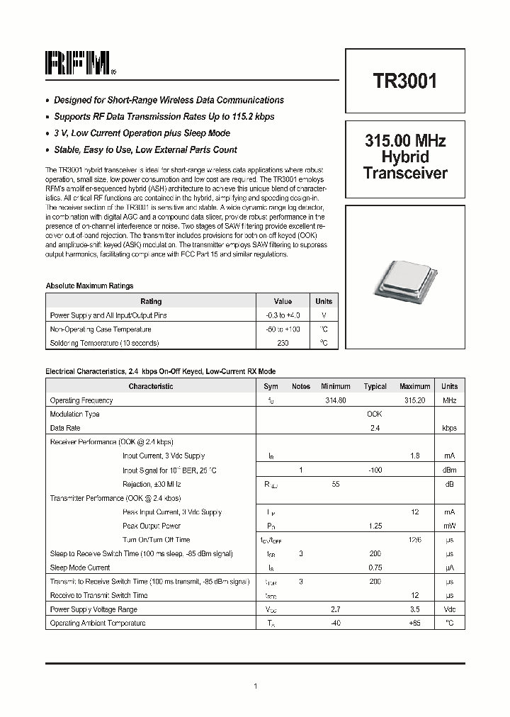 TR3001_277903.PDF Datasheet