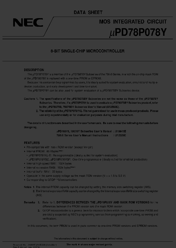 UPD78P078YGC-8EU_221203.PDF Datasheet