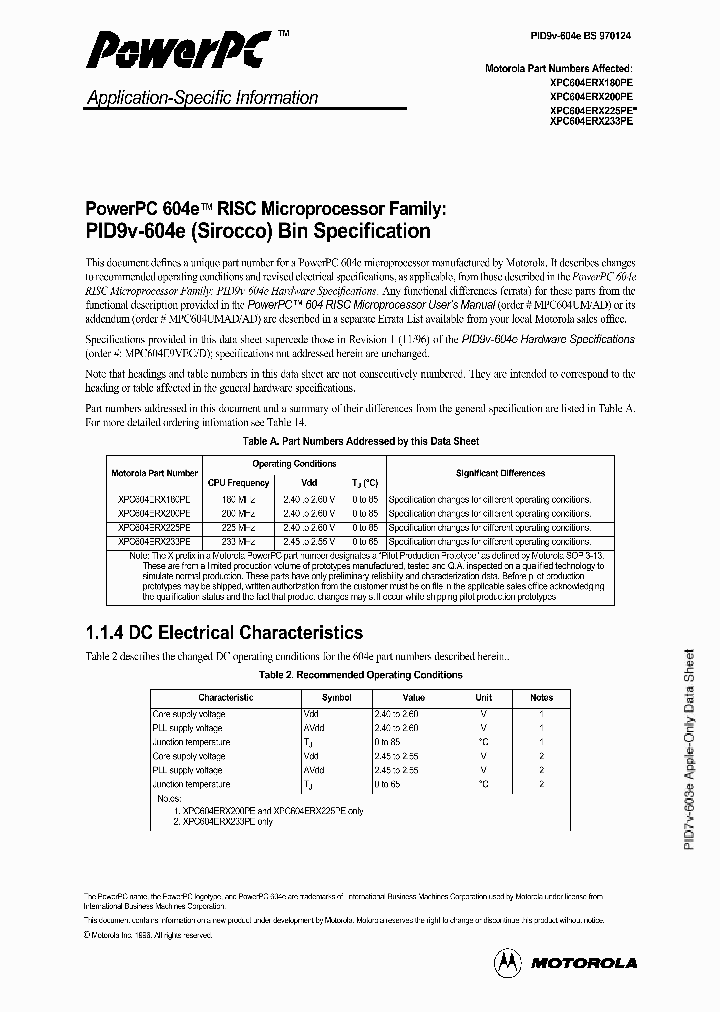 XPC604ERX200PE_289837.PDF Datasheet