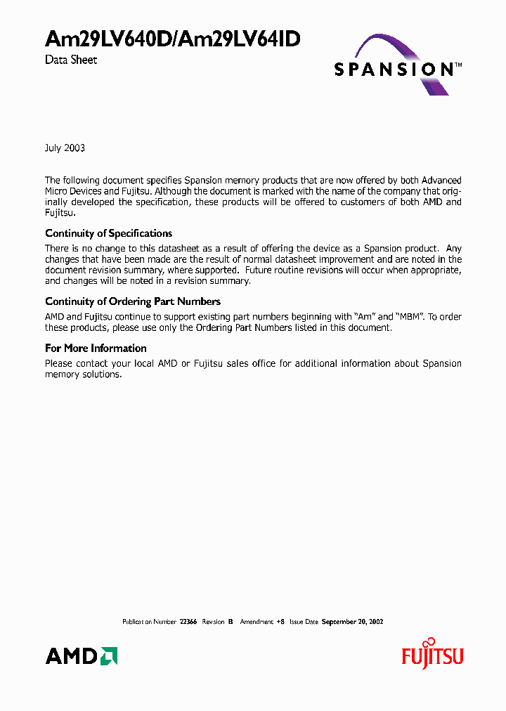 AM29LV641D_226296.PDF Datasheet