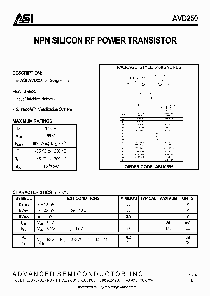 AVD250_224563.PDF Datasheet