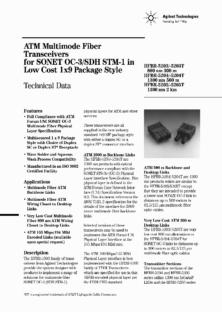 HFBR5203-5205_215990.PDF Datasheet