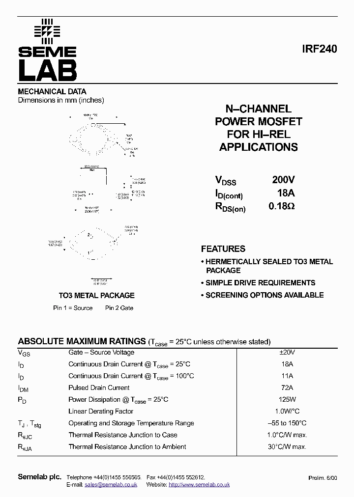 IRF240_258597.PDF Datasheet