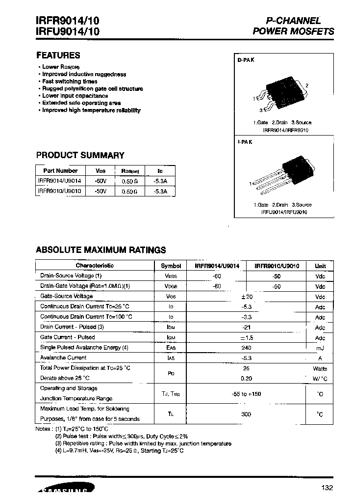 IRFR9010_235580.PDF Datasheet