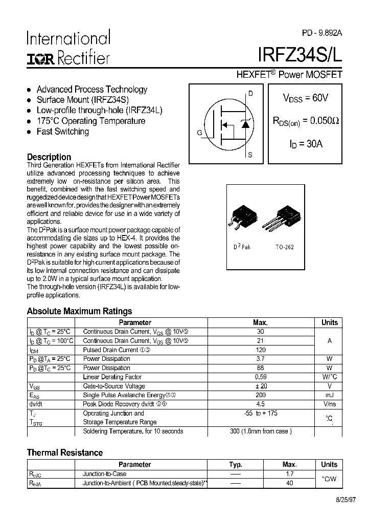 IRFZ34L_247124.PDF Datasheet