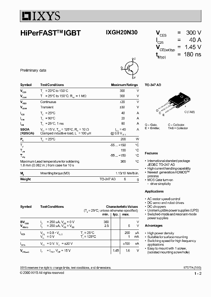 IXGH20N30_219806.PDF Datasheet