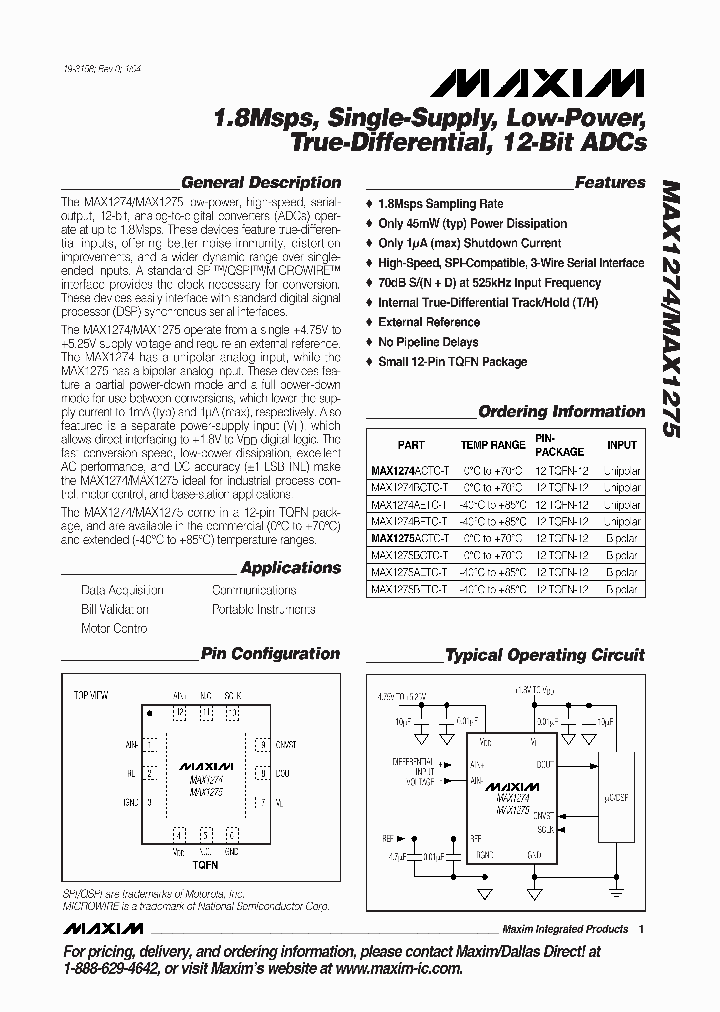 MAX1274_228103.PDF Datasheet