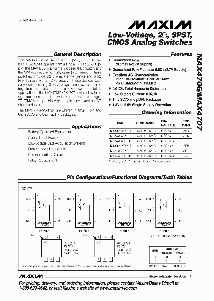 MAX4706_235652.PDF Datasheet