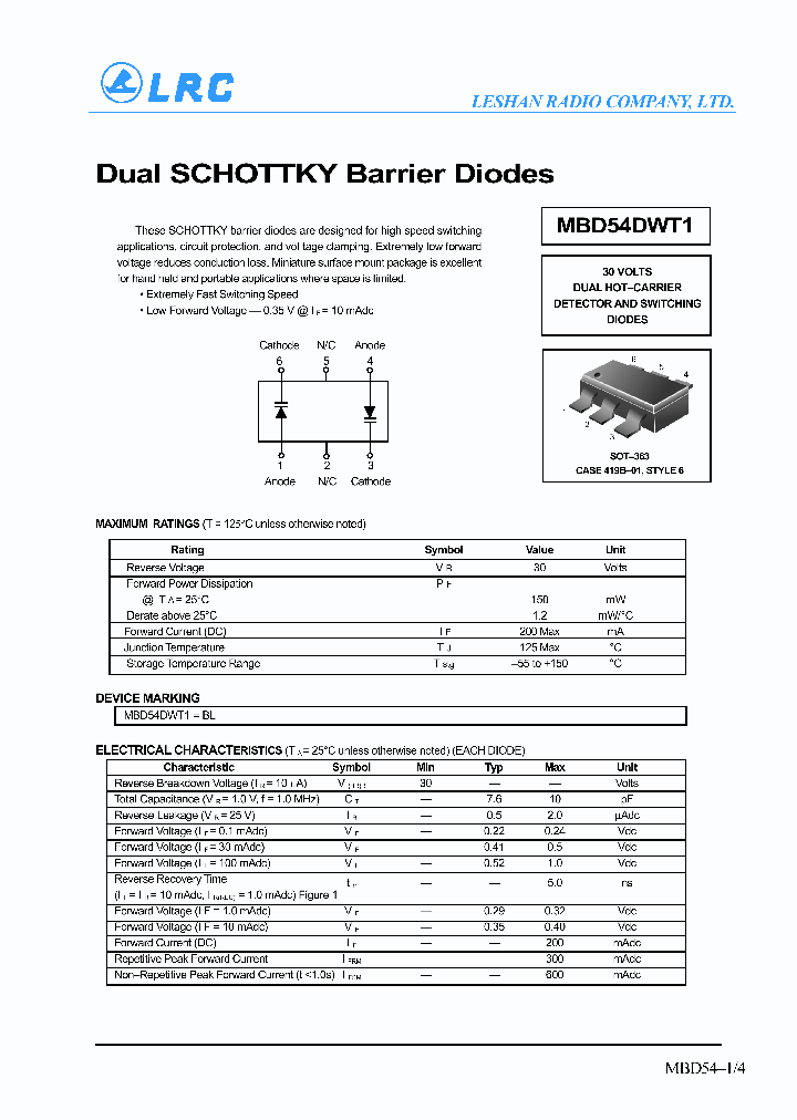 MBD54DWT1_259986.PDF Datasheet