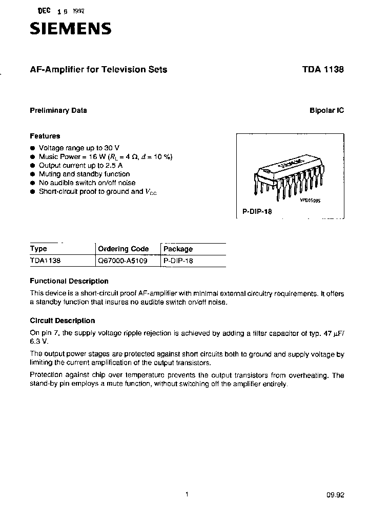 TDA1138_220215.PDF Datasheet