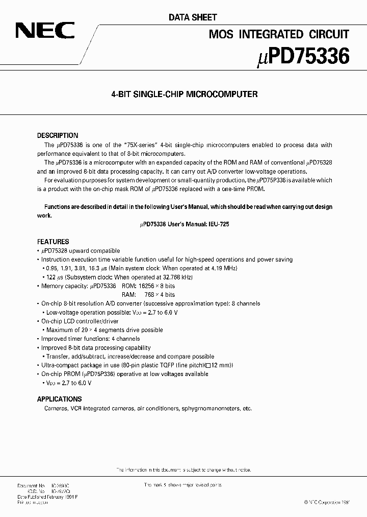 UPD75336GK_232587.PDF Datasheet