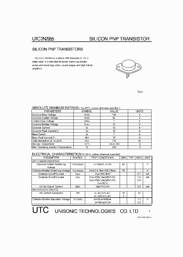 UTC2N2955_222117.PDF Datasheet
