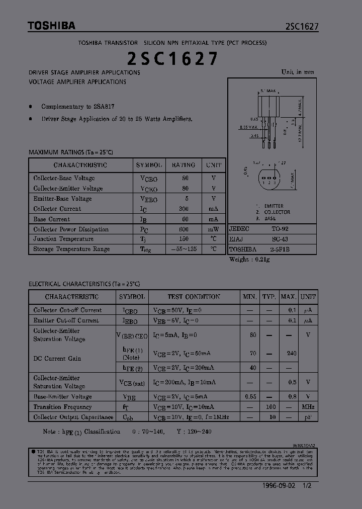 2SC1627_234333.PDF Datasheet